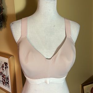 NATORI Sports Bra Size 38DDD Blush & Ivory Back close Adjustable $79 NEW